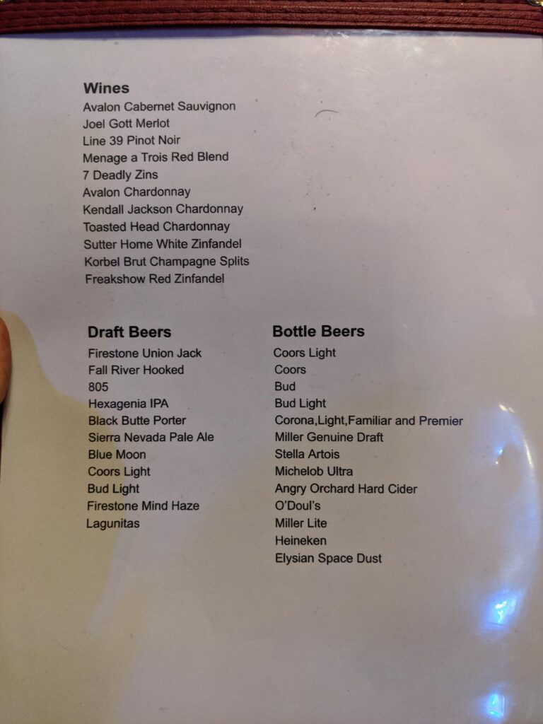 Palo Cedro Inn Menu 7